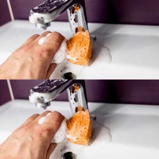 Limescale on taps, with the bag trick they are new again – it really works