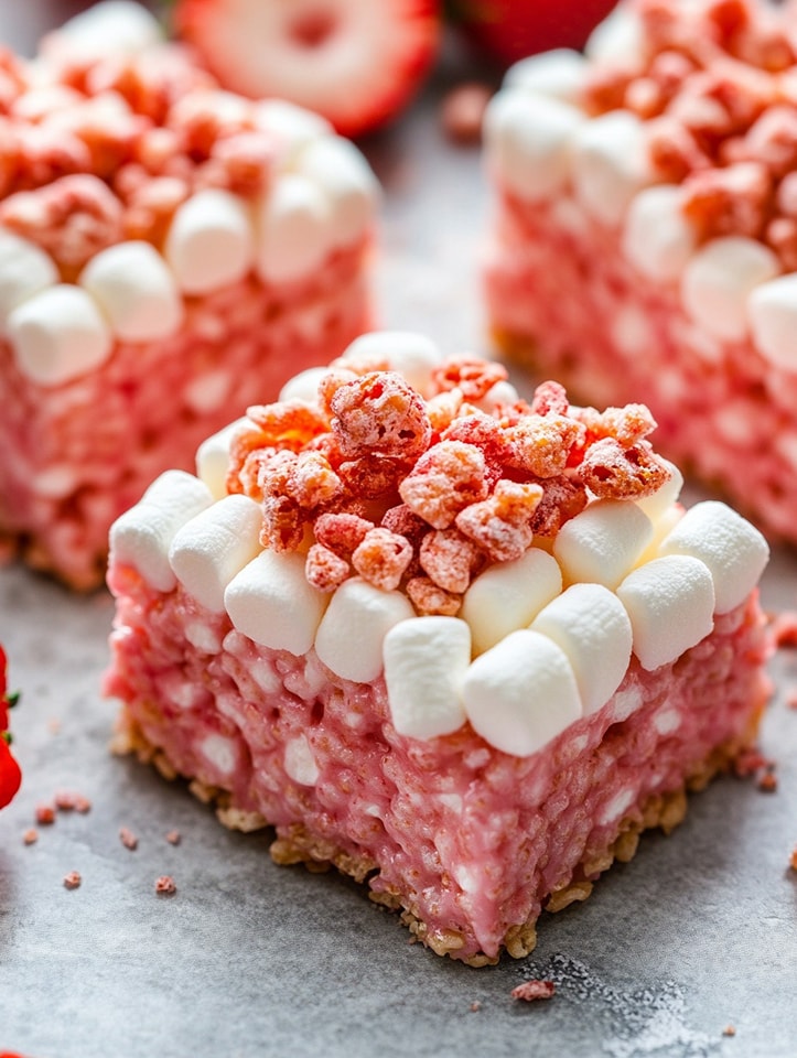 Strawberry Dream Krispie Bars