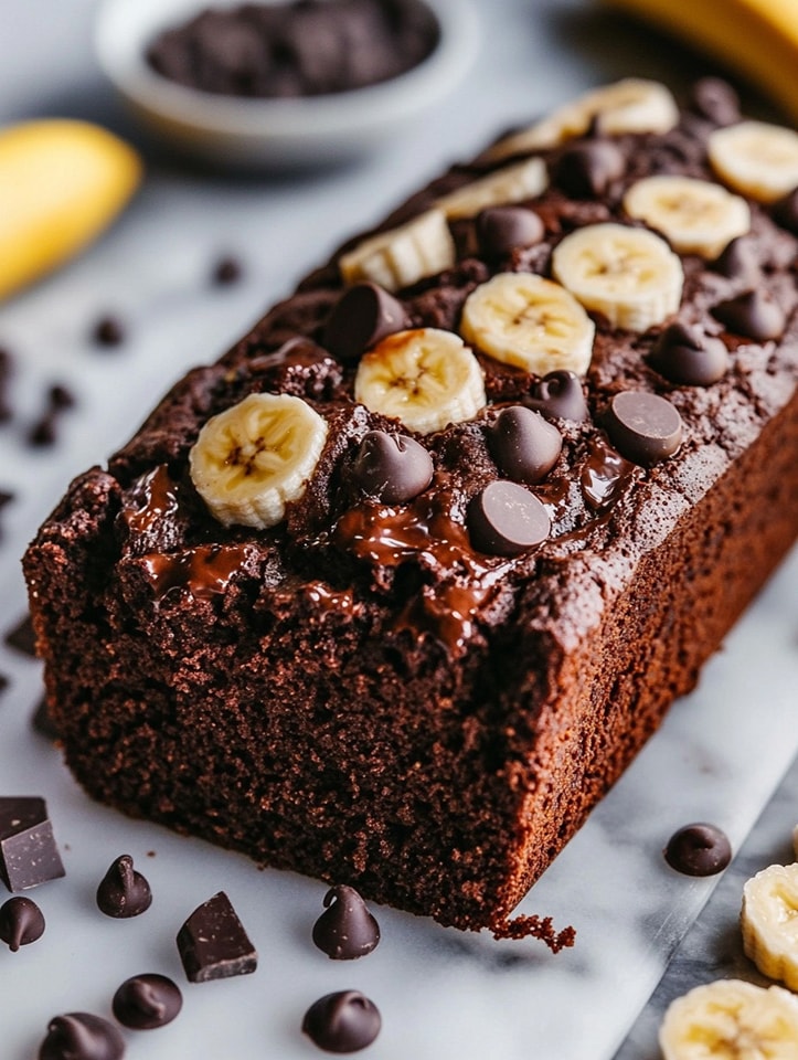 Chocolate Banana Bread with Cottage Cheese