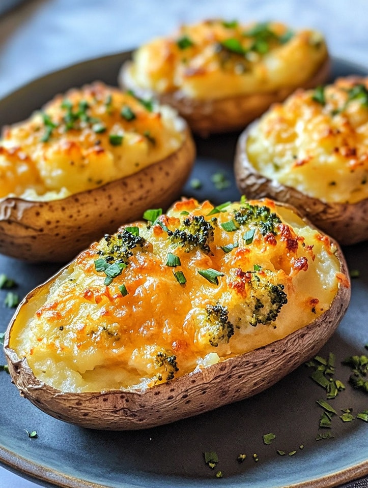 Broccoli & Cheddar Stuffed Potatoes