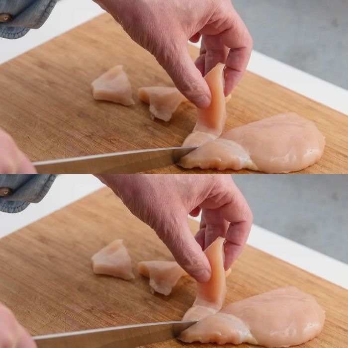How to remove white tendons from chicken breast?