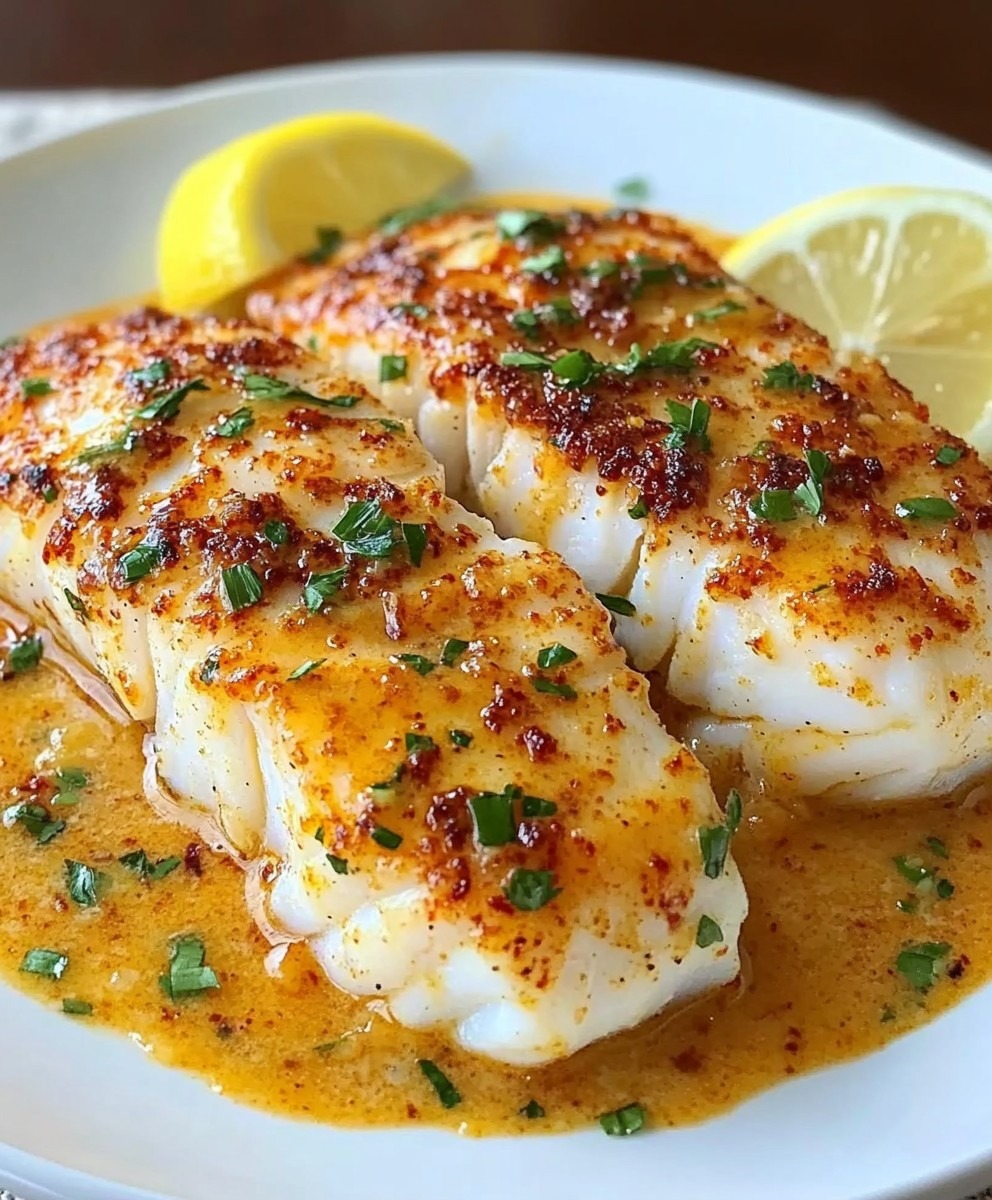 Pan Fried Cod with Lemon Butter Sauce