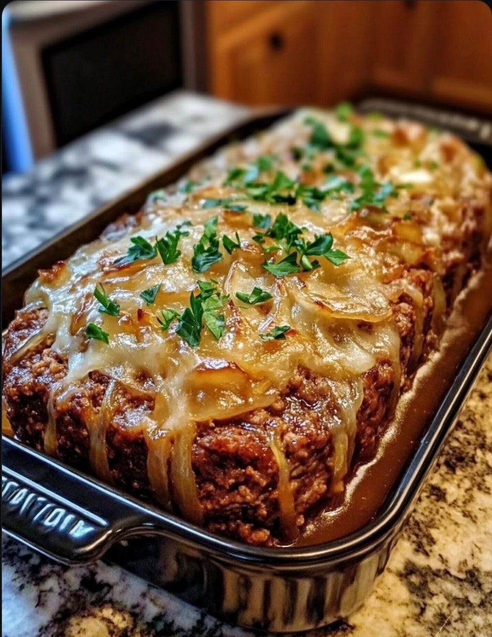 Savory Meatloaf with Caramelized Onion Gravy