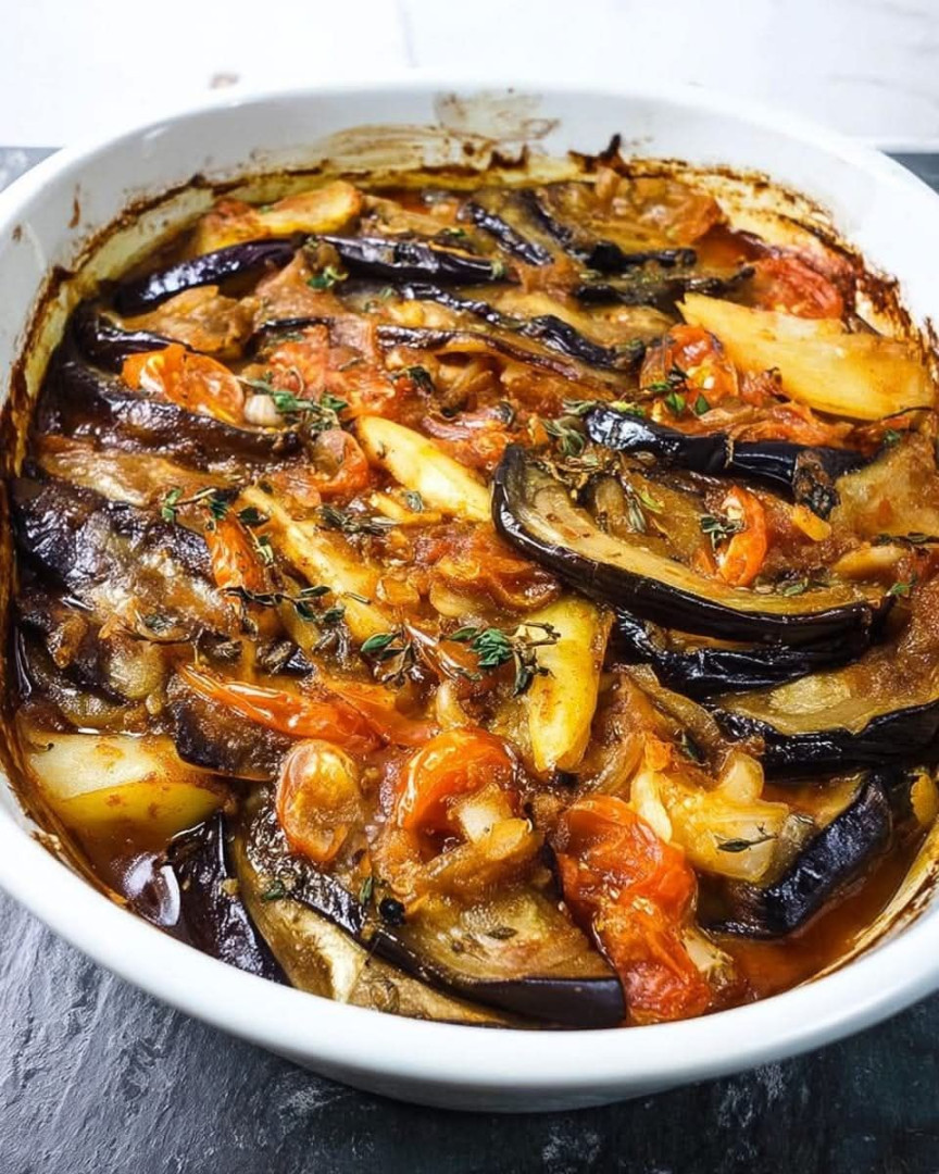 Eggplant, Potato and Tomato Casserole