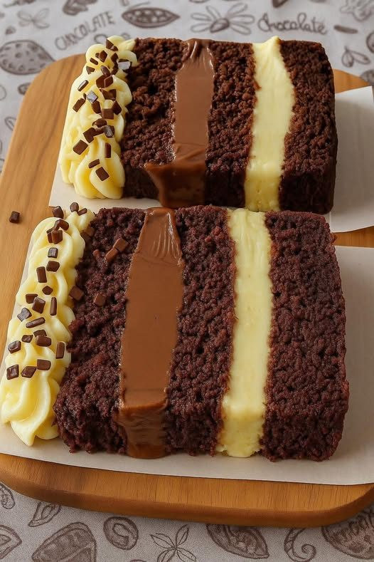 Chocolate Cake with Brigadier and White Cream