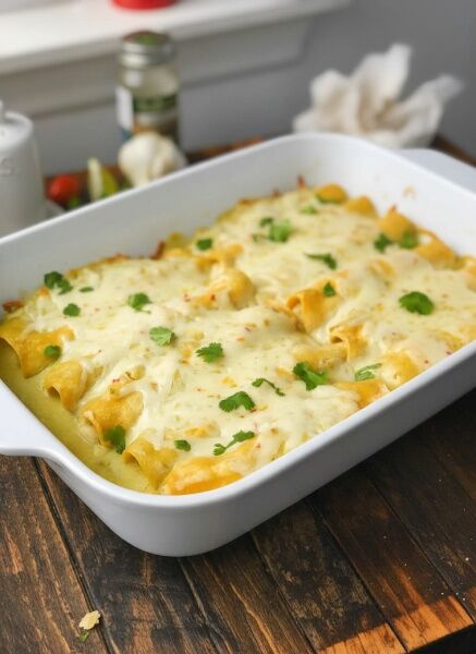 Green Chile Chicken Enchiladas