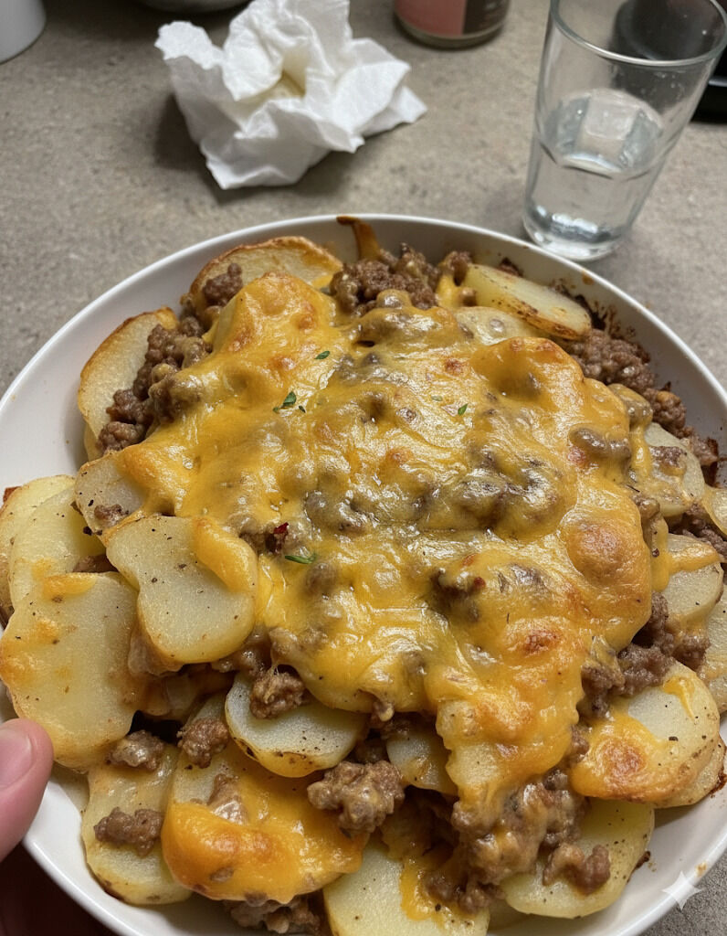 Cheesy Hamburger Potato Casserole Recipe