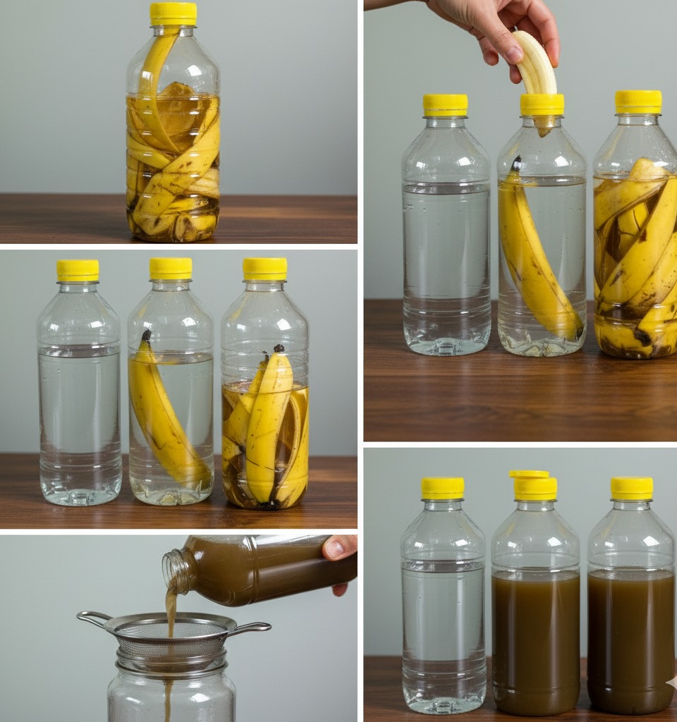 Soak banana peels in 1 bottle of water – what happens a few moments later